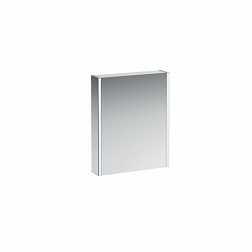 Зеркало Frame 25 60х75 см, алюминий, 1 двойная зеркальная дверь, с розеткой eu, с сенсорным переключаталем, дверца справа, с подсветкой 4.0840.2.900.145.1 Laufen
